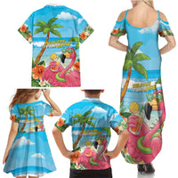 Bahamas Beach Family Matching Summer Maxi Dress and Hawaiian Shirt Welcome To Paradise