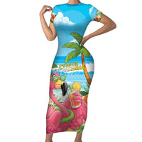 Bahamas Beach Short Sleeve Bodycon Dress Welcome To Paradise