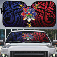 Haiti Philippines Auto Sun Shade Haitian Coat Of Arms With Filipino Sun