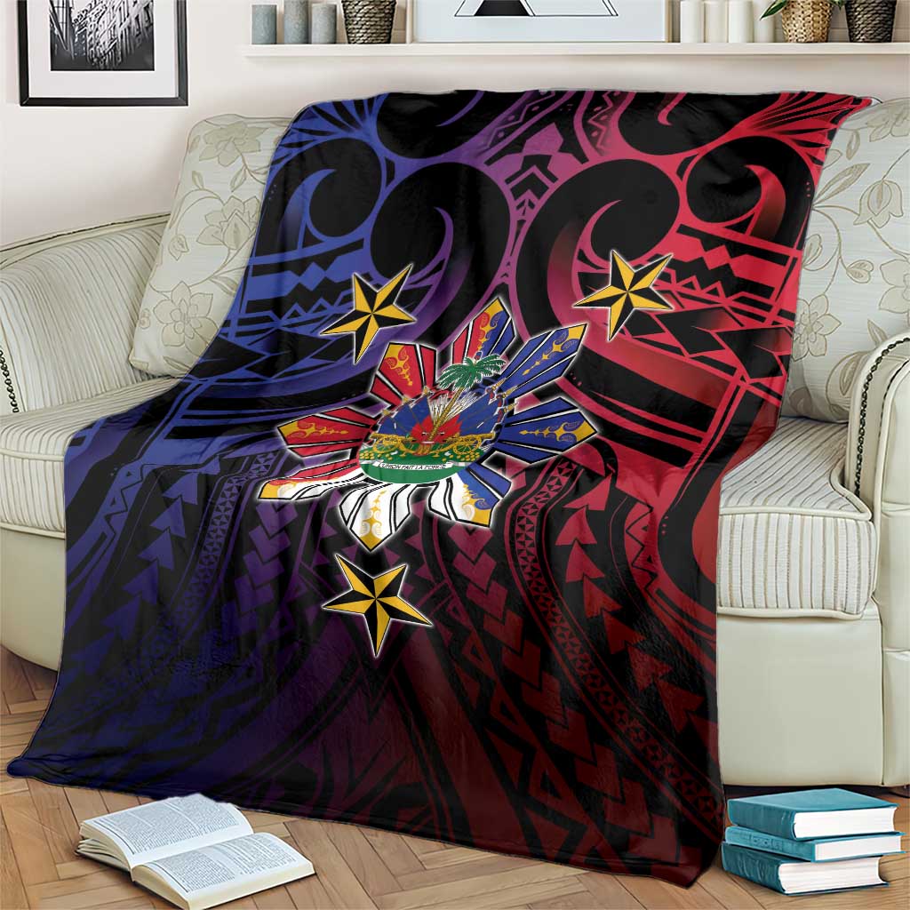 Haiti Philippines Blanket Haitian Coat Of Arms With Filipino Sun