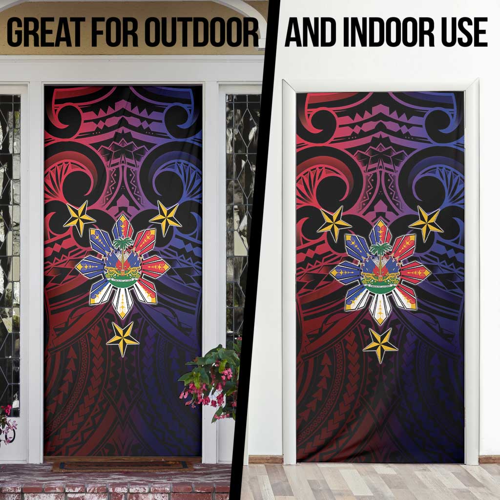 Haiti Philippines Door Cover Haitian Coat Of Arms With Filipino Sun