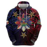 Haiti Philippines Hoodie Haitian Coat Of Arms With Filipino Sun