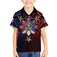 Haiti Philippines Kid Hawaiian Shirt Haitian Coat Of Arms With Filipino Sun