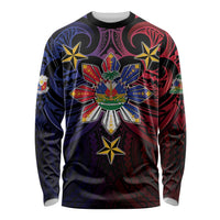 Haiti Philippines Long Sleeve Shirt Haitian Coat Of Arms With Filipino Sun