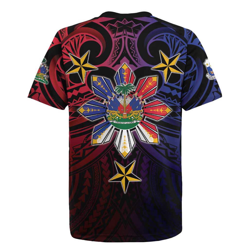 Haiti Philippines Rugby Jersey Haitian Coat Of Arms With Filipino Sun