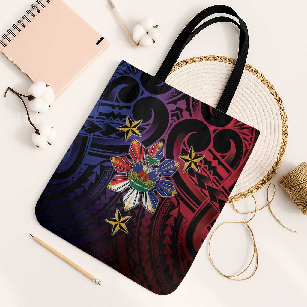 Haiti Philippines Tote Bag Haitian Coat Of Arms With Filipino Sun