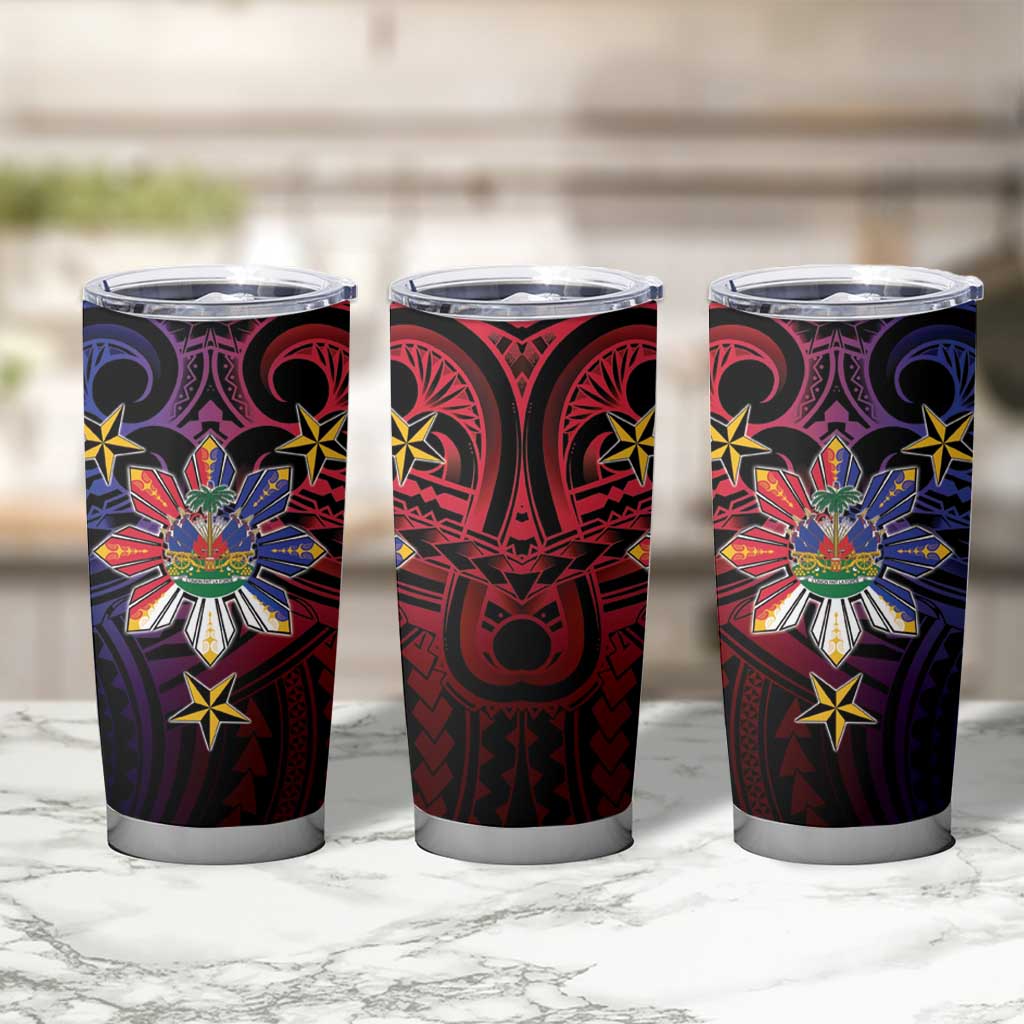 Haiti Philippines Tumbler Cup Haitian Coat Of Arms With Filipino Sun
