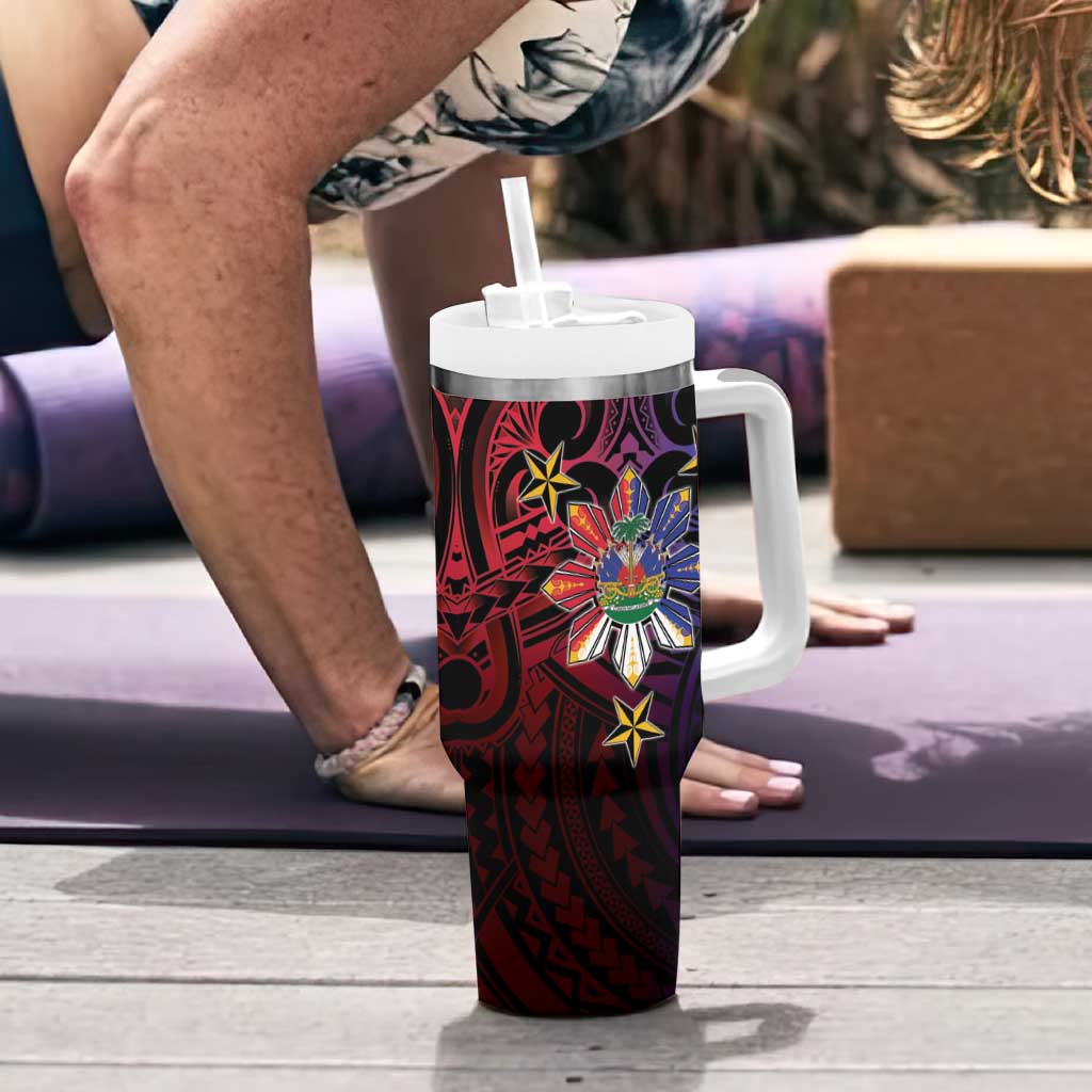 Haiti Philippines Tumbler With Handle Haitian Coat Of Arms With Filipino Sun