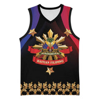 Personalized Haiti And Philippines Basketball Jersey Haitian Filipino Heritage Crest