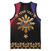 Personalized Haiti And Philippines Basketball Jersey Haitian Filipino Heritage Crest