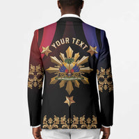 Personalized Haiti And Philippines Blazer Haitian Filipino Heritage Crest