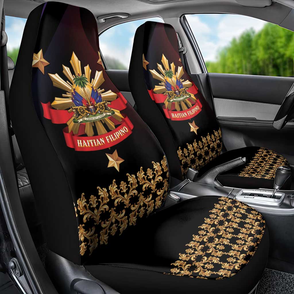 Haiti And Philippines Car Seat Cover Haitian Filipino Heritage Crest