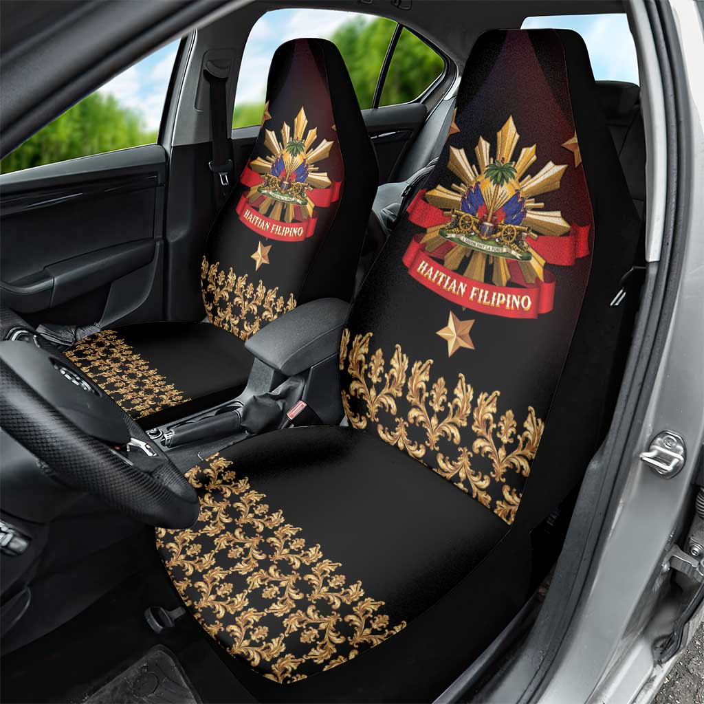 Haiti And Philippines Car Seat Cover Haitian Filipino Heritage Crest