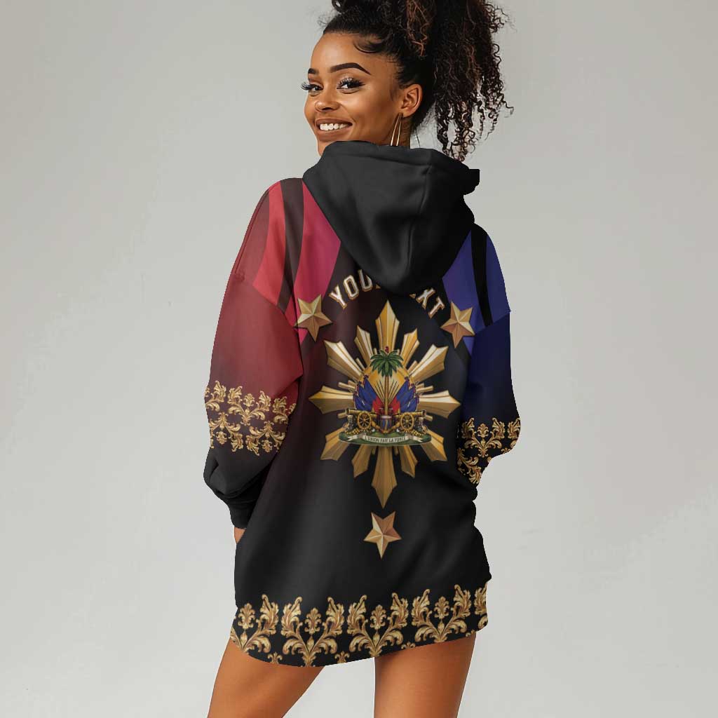 Personalized Haiti And Philippines Hoodie Dress Haitian Filipino Heritage Crest