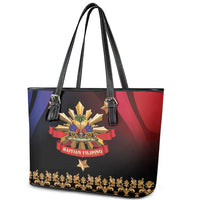 Haiti And Philippines Leather Tote Bag Haitian Filipino Heritage Crest