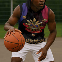 Personalized Haiti And Philippines Sleeveless Hoodie Haitian Filipino Heritage Crest