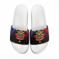 Haiti And Philippines Slide Sandals Haitian Filipino Heritage Crest