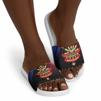 Haiti And Philippines Slide Sandals Haitian Filipino Heritage Crest