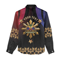 Personalized Haiti And Philippines Women Casual Shirt Haitian Filipino Heritage Crest