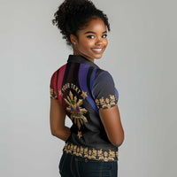Personalized Haiti And Philippines Women Polo Shirt Haitian Filipino Heritage Crest
