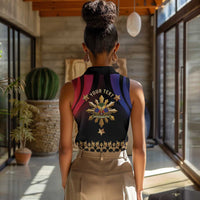 Personalized Haiti And Philippines Women Sleeveless Polo Shirt Haitian Filipino Heritage Crest