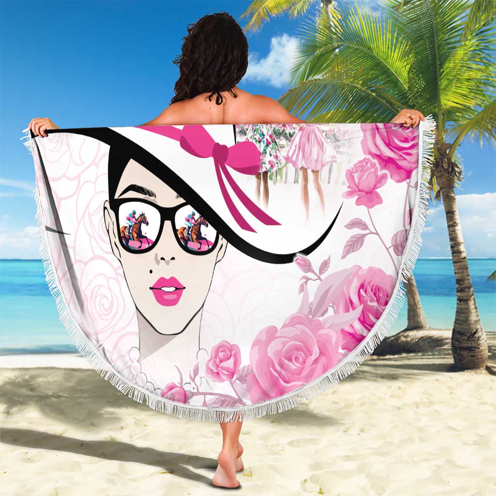 Kentucky Horse Racing Beach Blanket Fancy Ladies
