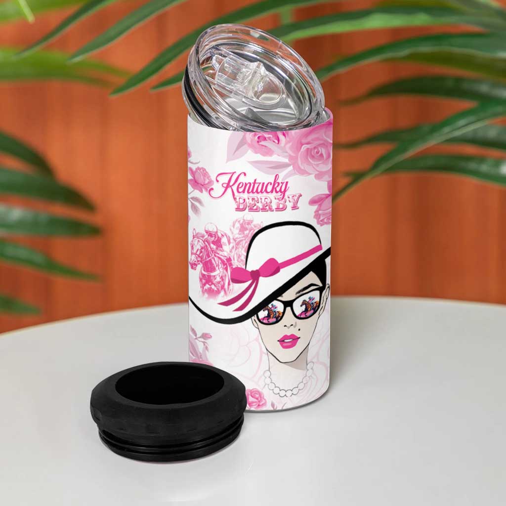 Kentucky Horse Racing 4 in 1 Can Cooler Tumbler Fancy Ladies