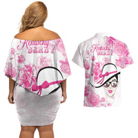 Kentucky Horse Racing Couples Matching Off Shoulder Short Dress and Hawaiian Shirt Fancy Ladies