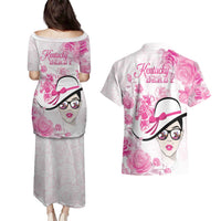 Kentucky Horse Racing Couples Matching Puletasi and Hawaiian Shirt Fancy Ladies