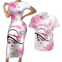Kentucky Horse Racing Couples Matching Short Sleeve Bodycon Dress and Hawaiian Shirt Fancy Ladies