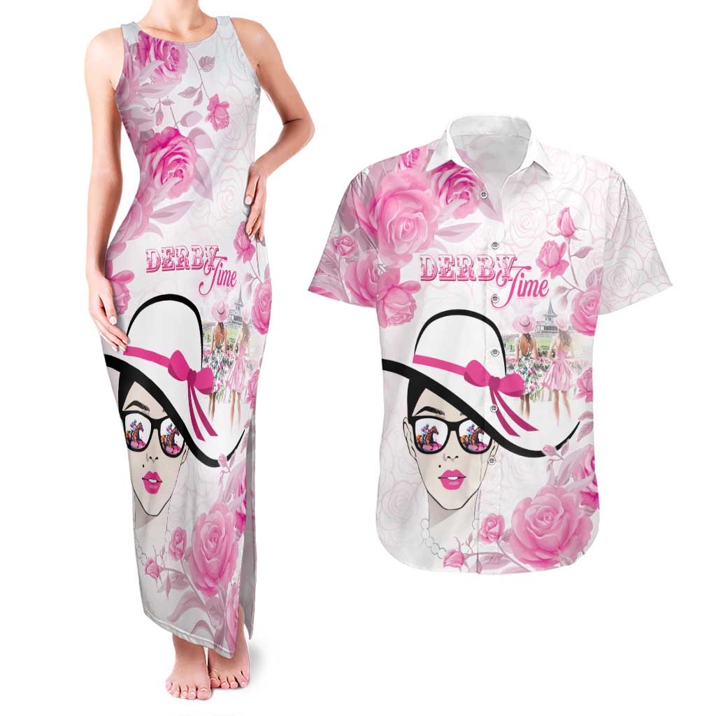 Kentucky Horse Racing Couples Matching Tank Maxi Dress and Hawaiian Shirt Fancy Ladies