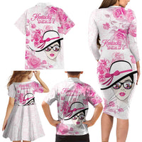 Kentucky Horse Racing Family Matching Long Sleeve Bodycon Dress and Hawaiian Shirt Fancy Ladies