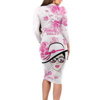 Kentucky Horse Racing Family Matching Long Sleeve Bodycon Dress and Hawaiian Shirt Fancy Ladies
