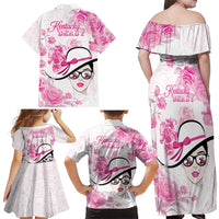 Kentucky Horse Racing Family Matching Off Shoulder Maxi Dress and Hawaiian Shirt Fancy Ladies