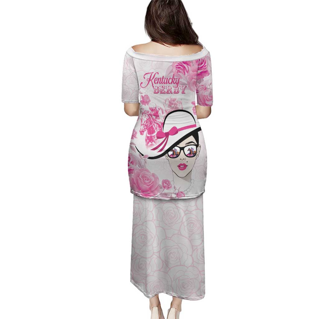 Kentucky Horse Racing Family Matching Puletasi and Hawaiian Shirt Fancy Ladies