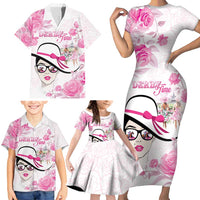 Kentucky Horse Racing Family Matching Short Sleeve Bodycon Dress and Hawaiian Shirt Fancy Ladies