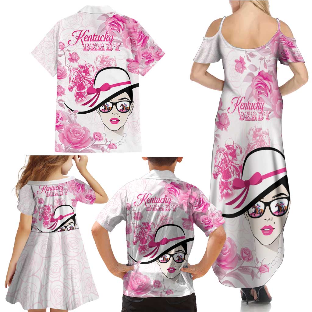 Kentucky Horse Racing Family Matching Summer Maxi Dress and Hawaiian Shirt Fancy Ladies