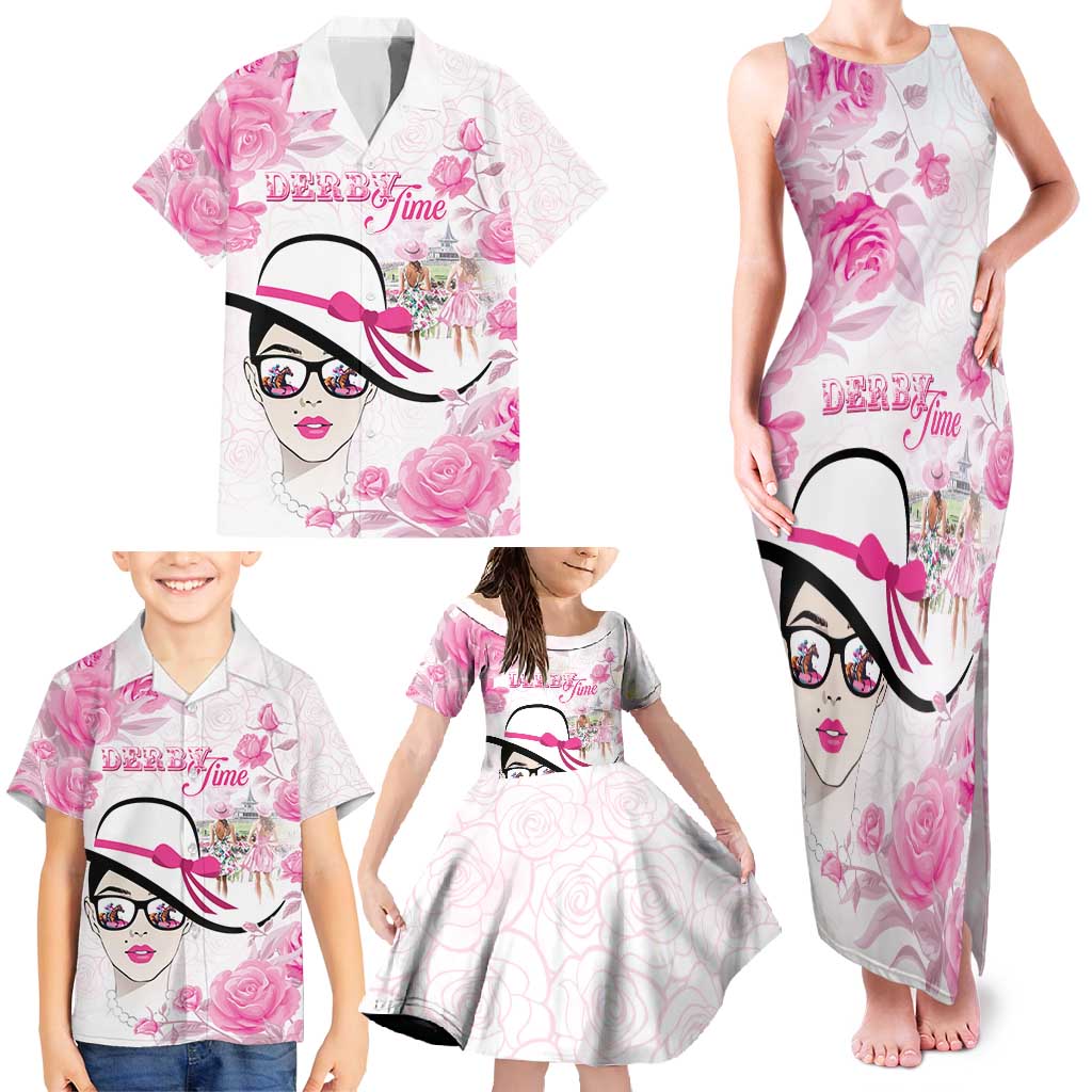 Kentucky Horse Racing Family Matching Tank Maxi Dress and Hawaiian Shirt Fancy Ladies
