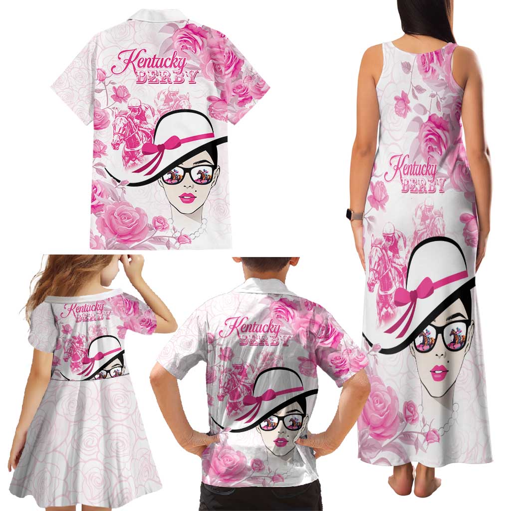 Kentucky Horse Racing Family Matching Tank Maxi Dress and Hawaiian Shirt Fancy Ladies