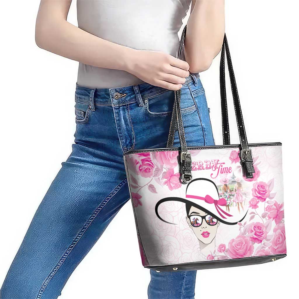 Kentucky Horse Racing Leather Tote Bag Fancy Ladies