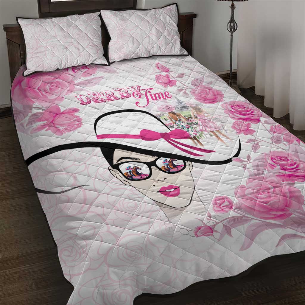 Kentucky Horse Racing Quilt Bed Set Fancy Ladies