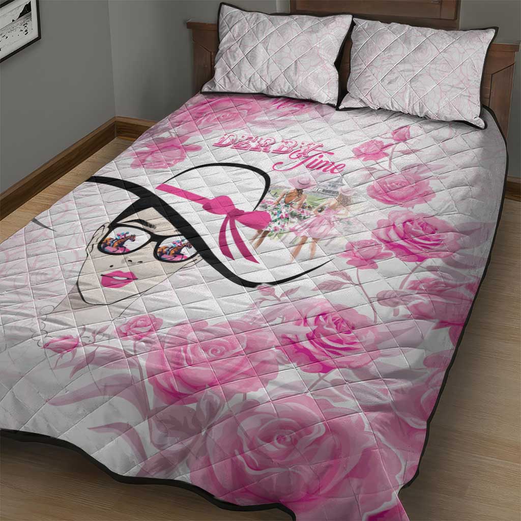 Kentucky Horse Racing Quilt Bed Set Fancy Ladies