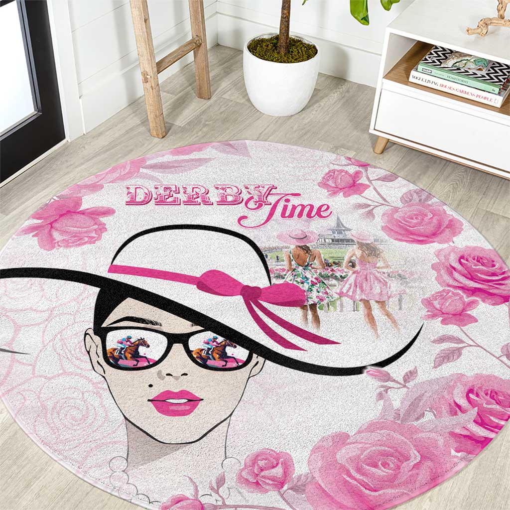 Kentucky Horse Racing Round Carpet Fancy Ladies