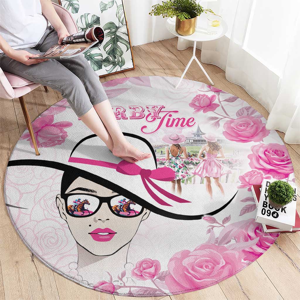 Kentucky Horse Racing Round Carpet Fancy Ladies