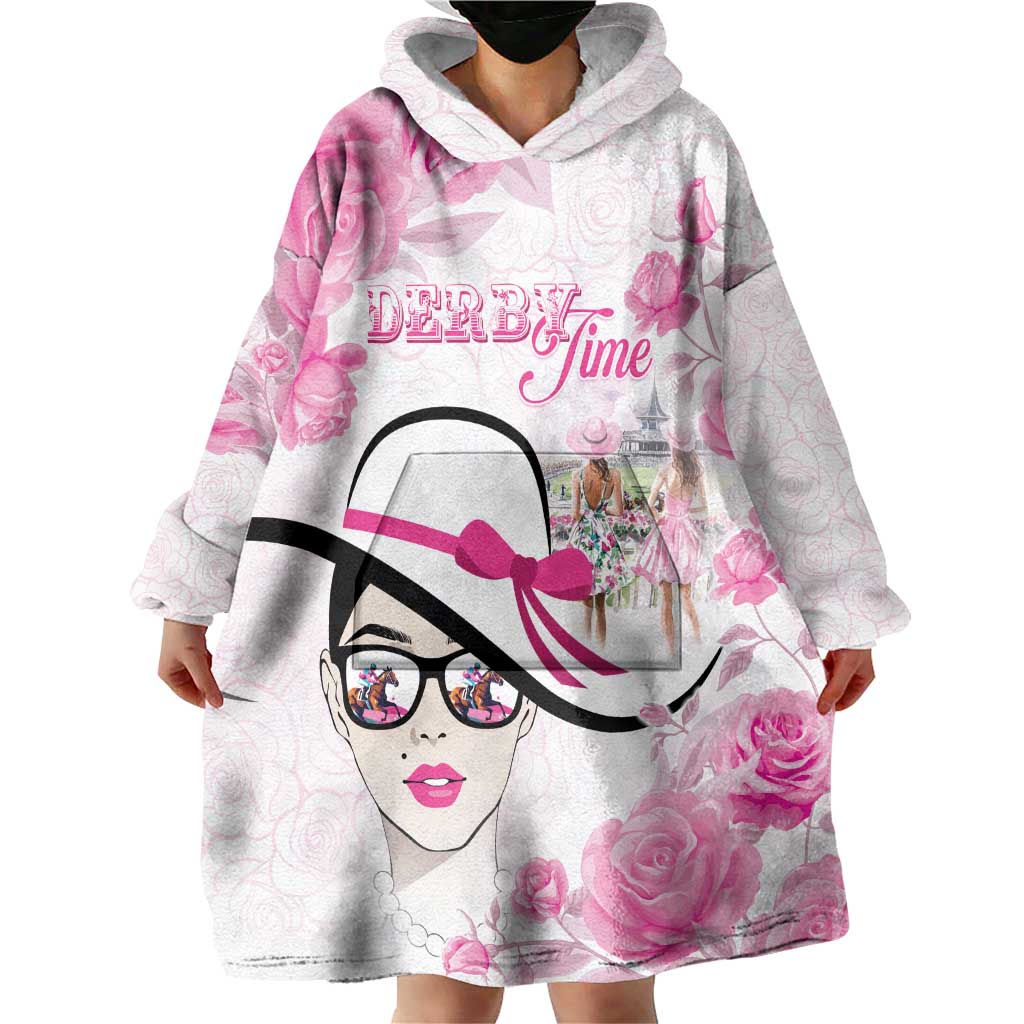 Kentucky Horse Racing Wearable Blanket Hoodie Fancy Ladies