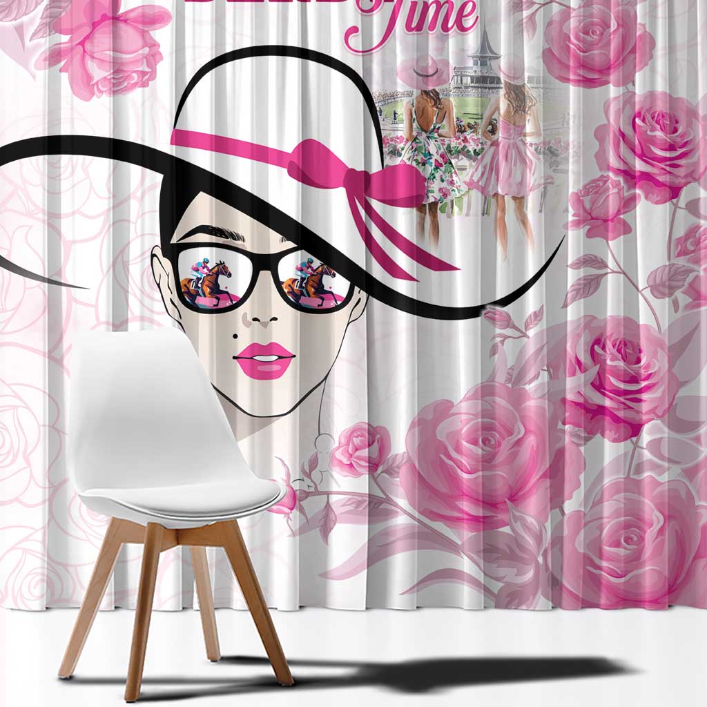 Kentucky Horse Racing Window Curtain Fancy Ladies