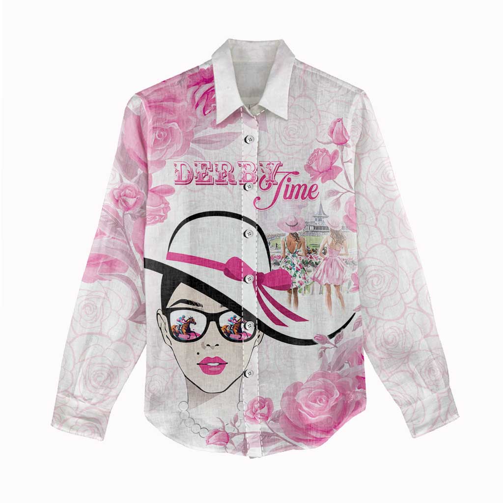Kentucky Horse Racing Women Casual Shirt Fancy Ladies