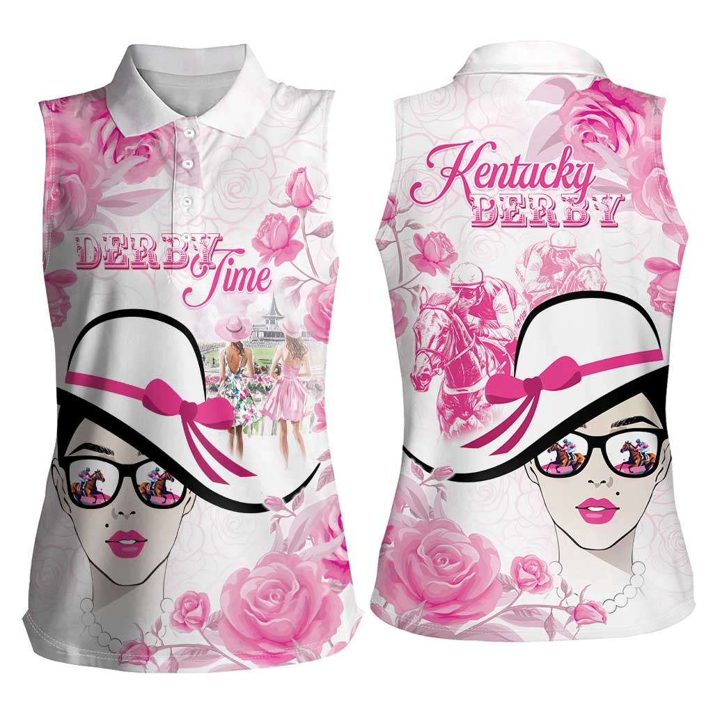 Kentucky Horse Racing Women Sleeveless Polo Shirt Fancy Ladies