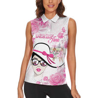 Kentucky Horse Racing Women Sleeveless Polo Shirt Fancy Ladies