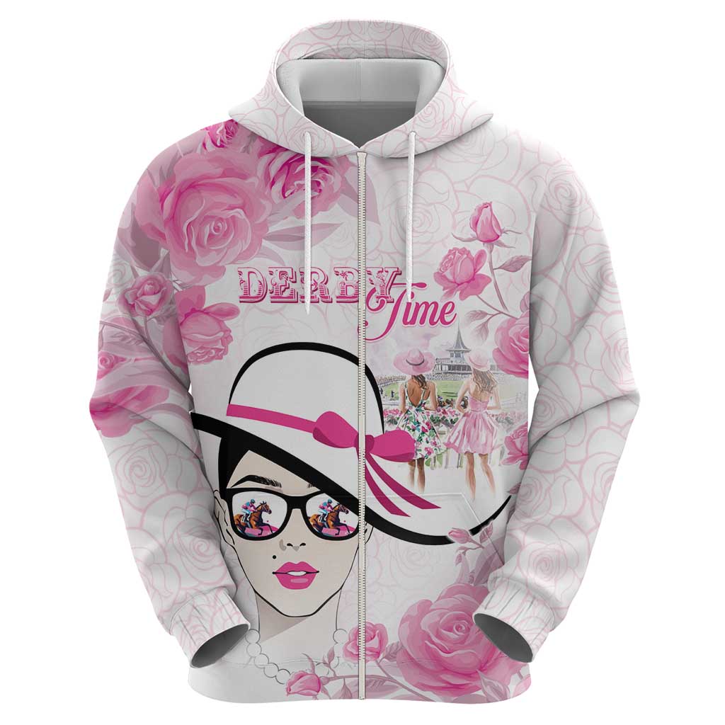 Kentucky Horse Racing Zip Hoodie Fancy Ladies